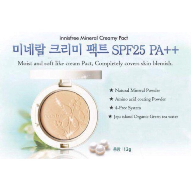 Phấn Phủ Innisfree Mineral Creamy Pact SPF25 PA++