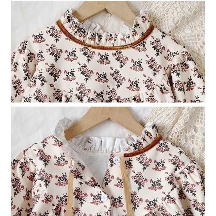 Đầm Công Chúa Tay Dài Phong Cách Hàn Quốc Thời Trang Mùa Xuân Mới 2023 Dành Cho Bé Gái