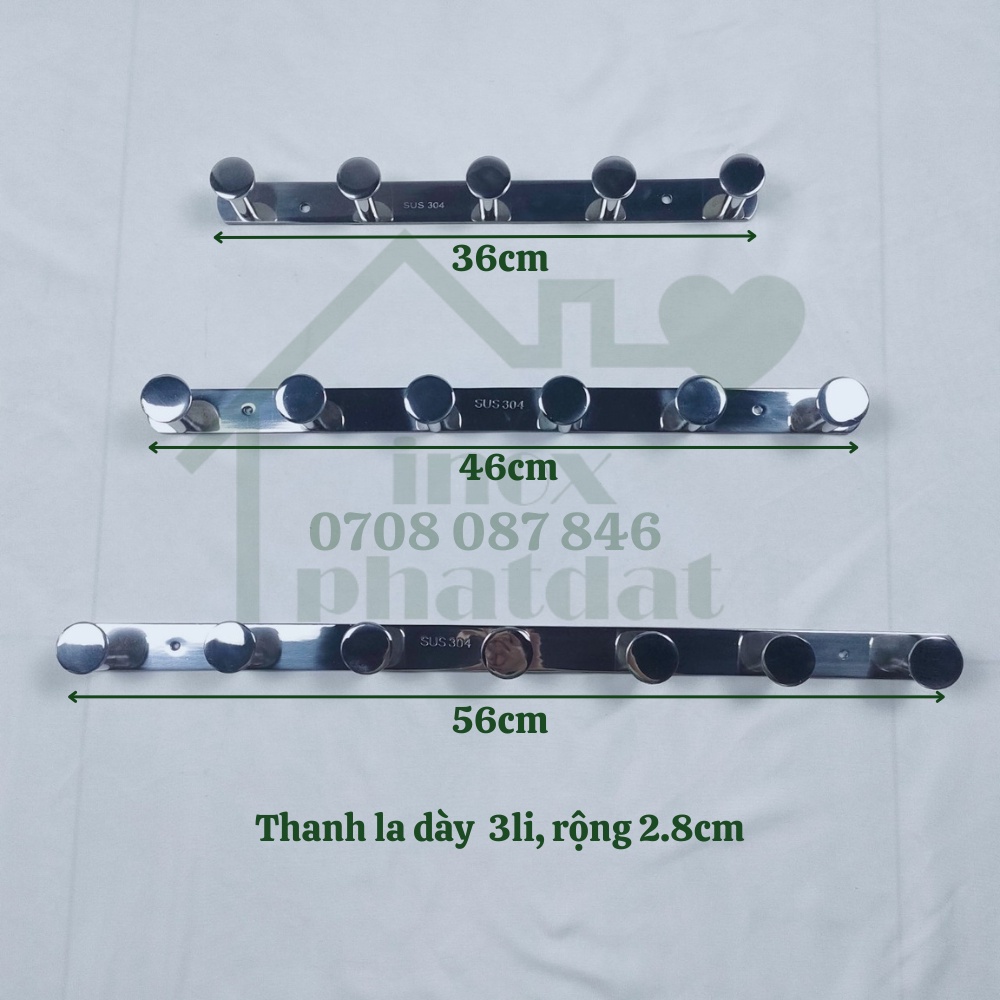 Móc treo đồ nhà tắm Inox 304 đặc PHÁT ĐẠT  không rỉ sét, Móc áo inox đồng tiền, giá treo inox