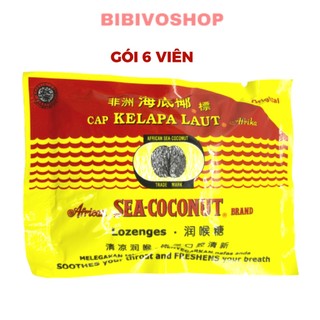 Kẹo hỗ trợ ho khan tiếng african sea coconut brand - gói 6 viên