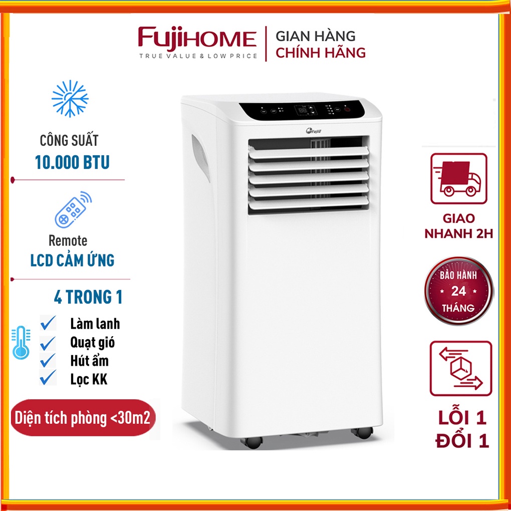Máy lạnh di động 9000BTU - 10000 BTU nhập khẩu CN Nhật Bản FUJIHOME, điều hòa di động mini đứng chính hãng thông minh
