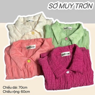 Sơ mi trơn tay ngắn ii dáng dài 70cm ii form oversized - mome.vn