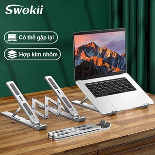 Swokii LS501 Giá đỡ Laptop, Hợp kim nhôm giá đỡ laptop, với 6 mức điều chỉnh độ cao, Dành cho Laptop 11-17”