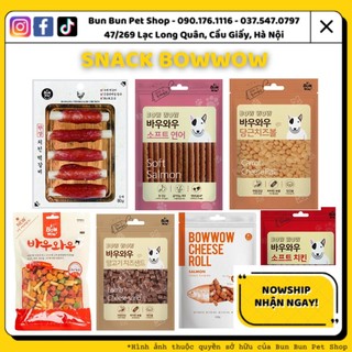 Snack BOWWOW bánh thưởng, xương gặm gà que/cá hồi que/cừu phomai/phomai viên/cà rốt phomai/thịt cuộn sữa cho chó mèo