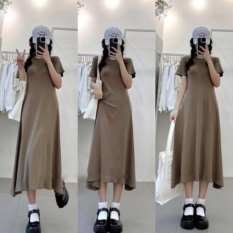 Đầm thun basic dáng dài