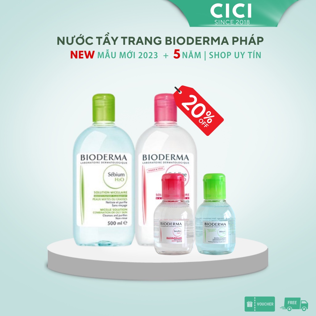 Nước tẩy trang Bioderma Pháp cho da dầu và da nhạy cảm