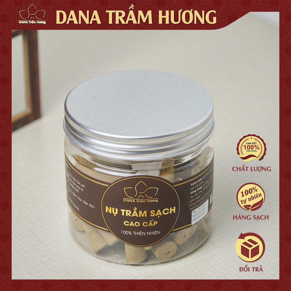 Nụ trầm hương DANA tự nhiên nguyên chất - thác khói xông nhà phong thủy, hộp nâu 50 viên