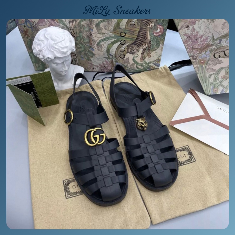 Dép Rọ Gucci Nam Bản Cao Cấp MILA , Dép Sandal Quai Hậu GC Full Bill+Box