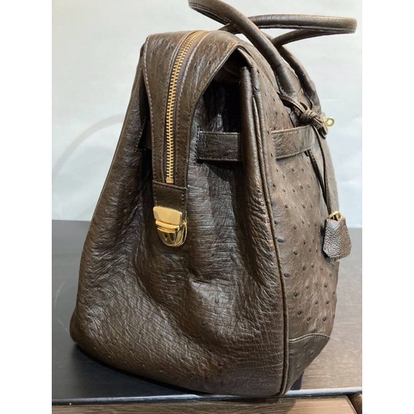 Túi dáng hm da đà điểu thật mới 42cm