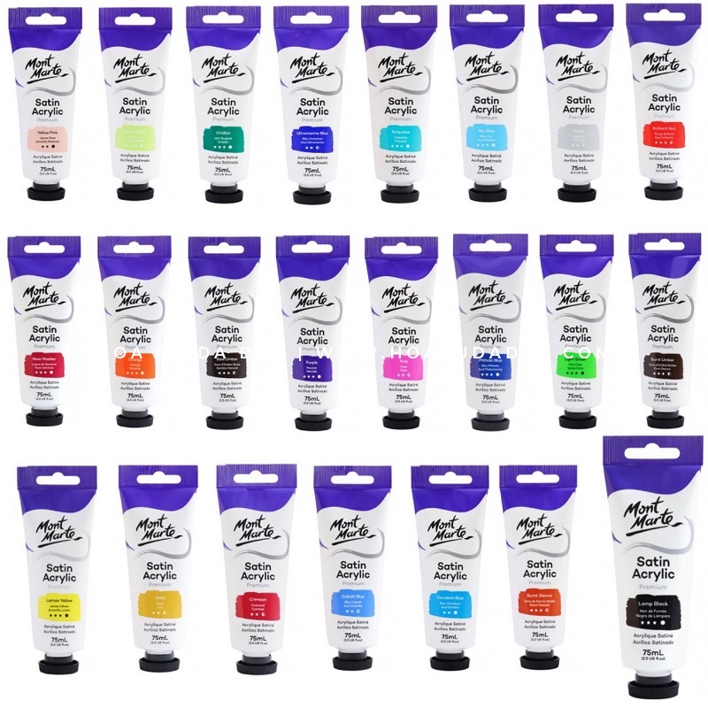 Màu Acrylic Satin Mont Marte Cao Cấp | Tuýp 75ml