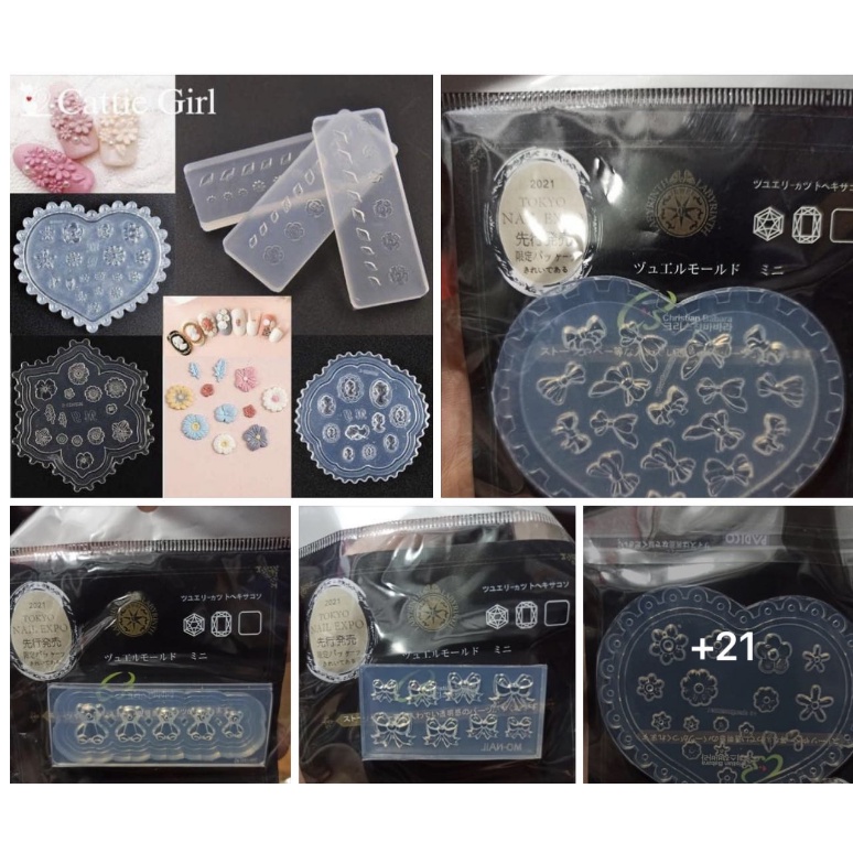 Khuôn silicon gấu, tim, nơ, hoa mẫu mới siêu đáng yêu