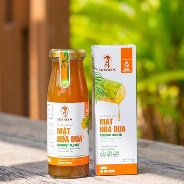 Mật Hoa Dừa Sokfarm Chai Thủy Tinh 250g Bổ Sung Năng Lượng