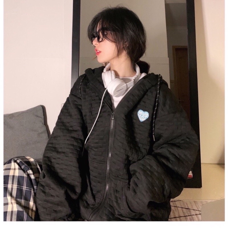 Áo Khoác Khoá Kéo Unisex Dáng Rộng Thể Thao, Thiết Kế Phong Cách