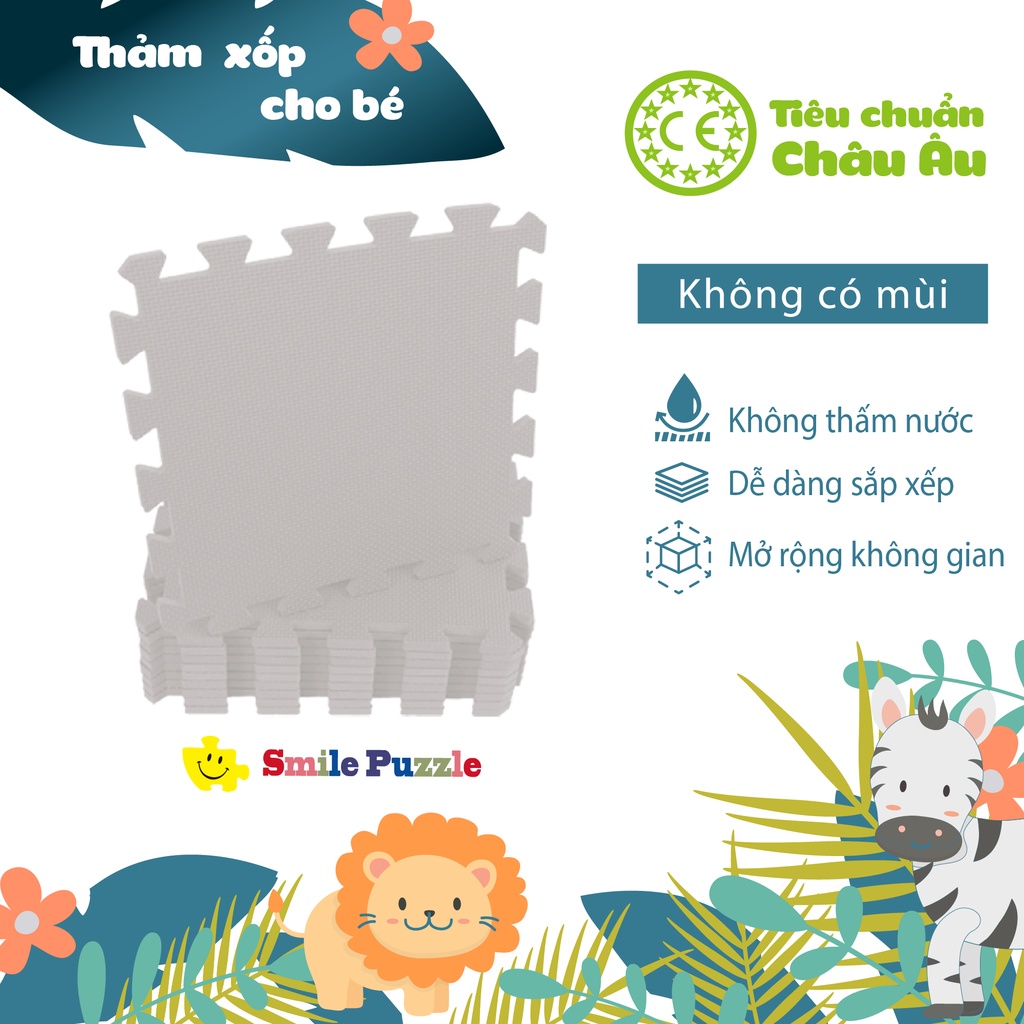 THẢM XỐP CHO BÉ SMILE PUZZLE - KHÔNG MÙI - TIÊU CHUẨN CHÂU ÂU ）