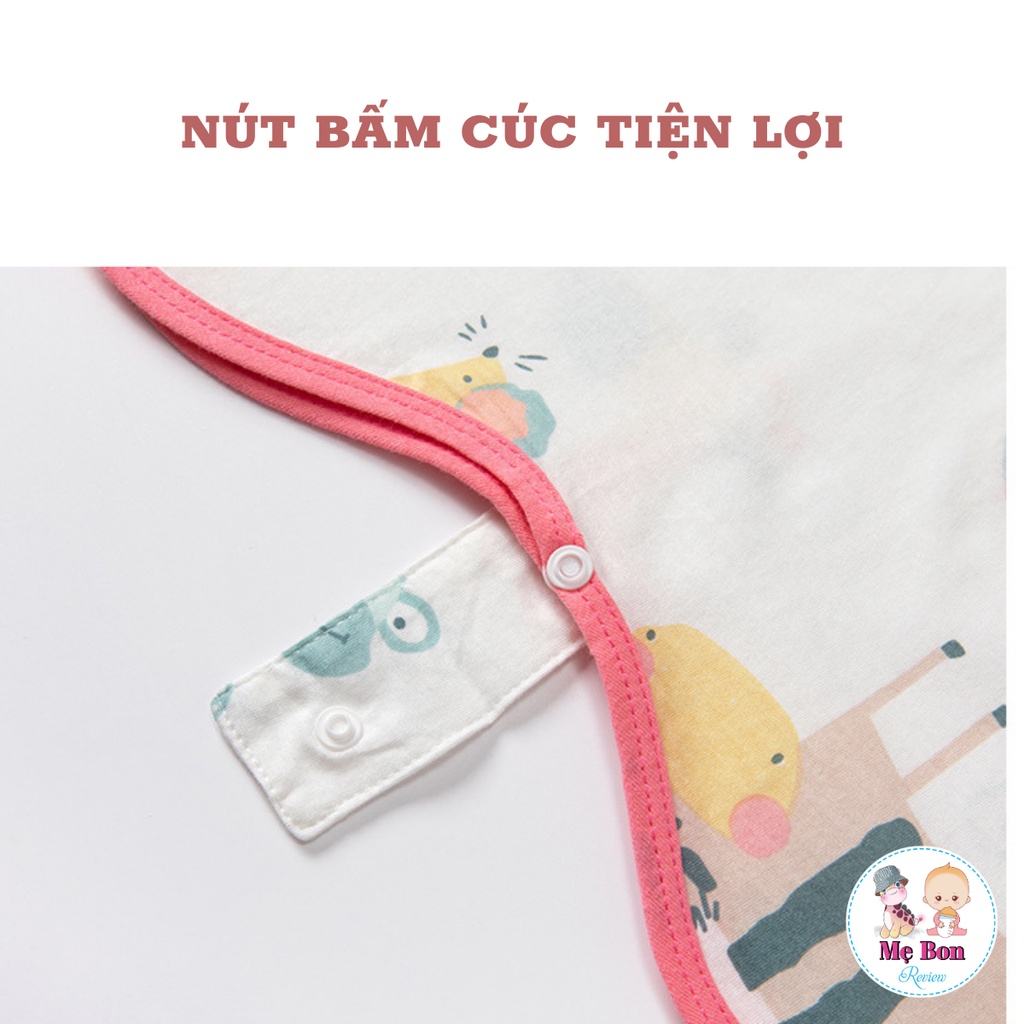 Túi ngủ hở chân cho bé có lưới mùa hè chất cotton thoáng mát