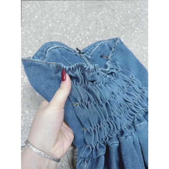 Áo Jean Xoè Cúp Ngực Có Lưng Chun Hàng Kèm Ảnh Thật CC023 (Hoả Tốc) | BigBuy360 - bigbuy360.vn