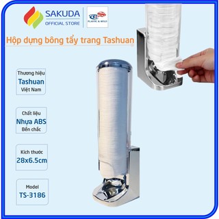 Hộp Đựng Bông Tẩy Trang Tashuan Trong Suốt, Ống Đựng Bông Tẩy Trang Kháng Khuẩn Có Thể Treo Tường Hoặc Để Bàn