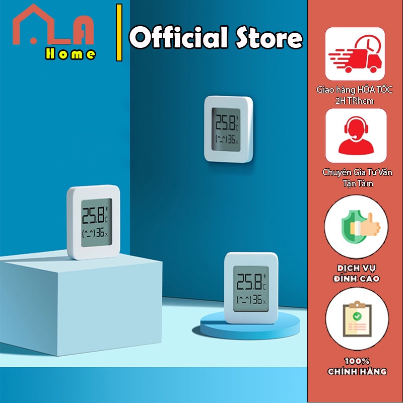 Ẩm kế thông minh gen2 Xiaomi Mijia - Đồng hồ đo nhiệt độ, độ ẩm Bluetooth Mijia gen 2 -Hàng Chính Hãng