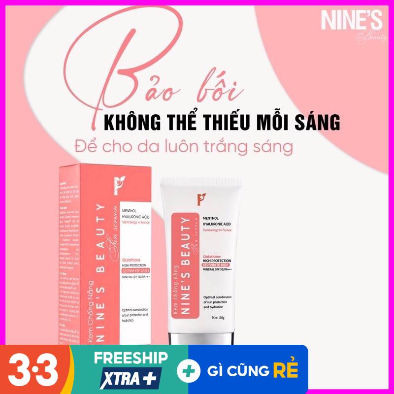 Kem Chống Nắng Nine's Beauty SPF 50+++ Dưỡng Ẩm Làm Trắng Da Mờ Nám