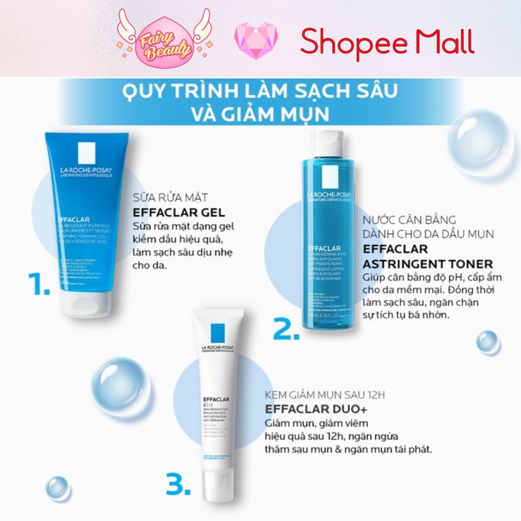 [LA ROCHE-POSAY] Toner Chứa BHA Cho Da Mụn Giúp Se Khít Lỗ Chân Lông & Kiểm Soát Dầu Effaclar Astringent Lotion 200/15ml