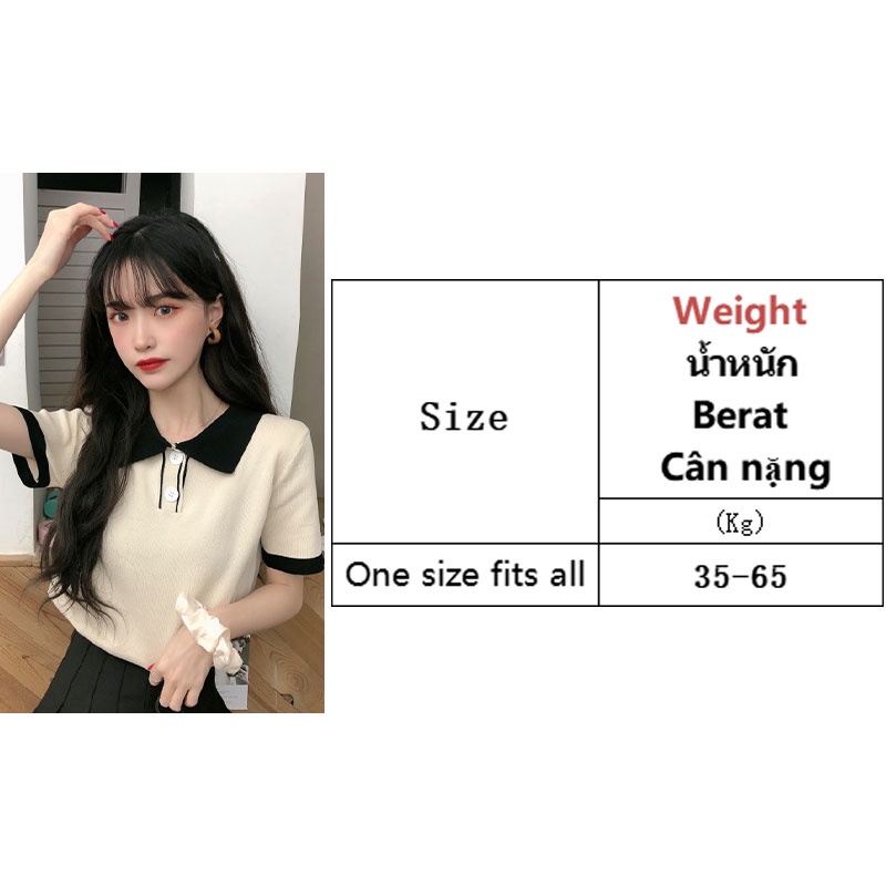 Áo Thun POLO Tay Ngắn Dáng Rộng Màu Sắc Đơn Giản Phong Cách Hàn Quốc