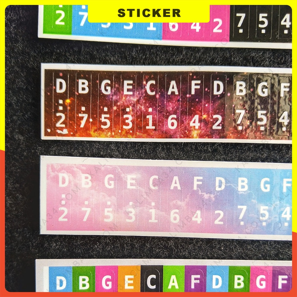 Giấy dán tiện dụng cho đàn kalimba 17 phím, 21 phím, miếng dán nhiều màu sticker cắt sẳn note nhạc