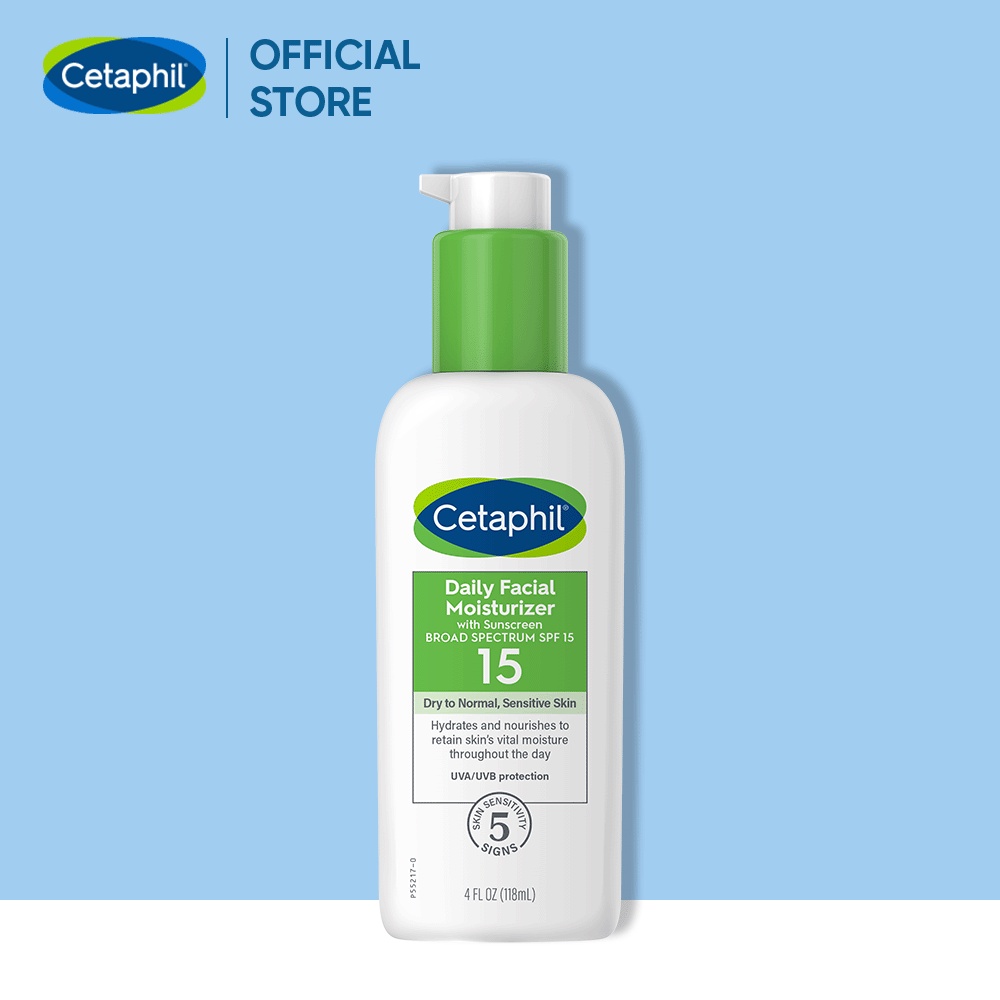 Sữa dưỡng ẩm chống nắng dịu lành cho da nhạy cảm CETAPHIL DAILY FACIAL MOIST SPF15 118ML