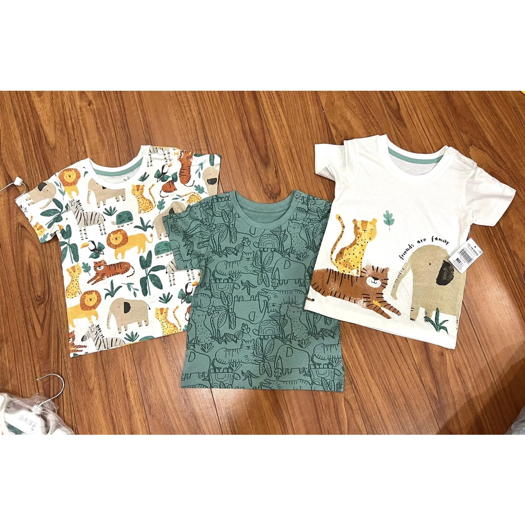 Set 3 áo thun cotton họa tiết safari Matalan