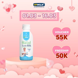 Sữa Tươi Thanh Trùng VPMilk Đà Lạt True Milk - Không Đường 450ml