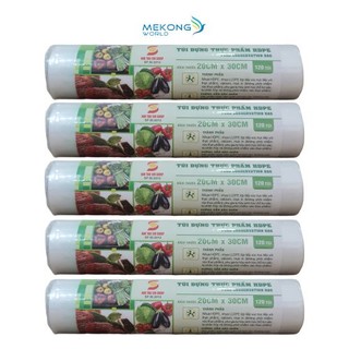 Combo 5 cuộn túi đựng thực phẩm loại trung, 1 cuộn 120 túi