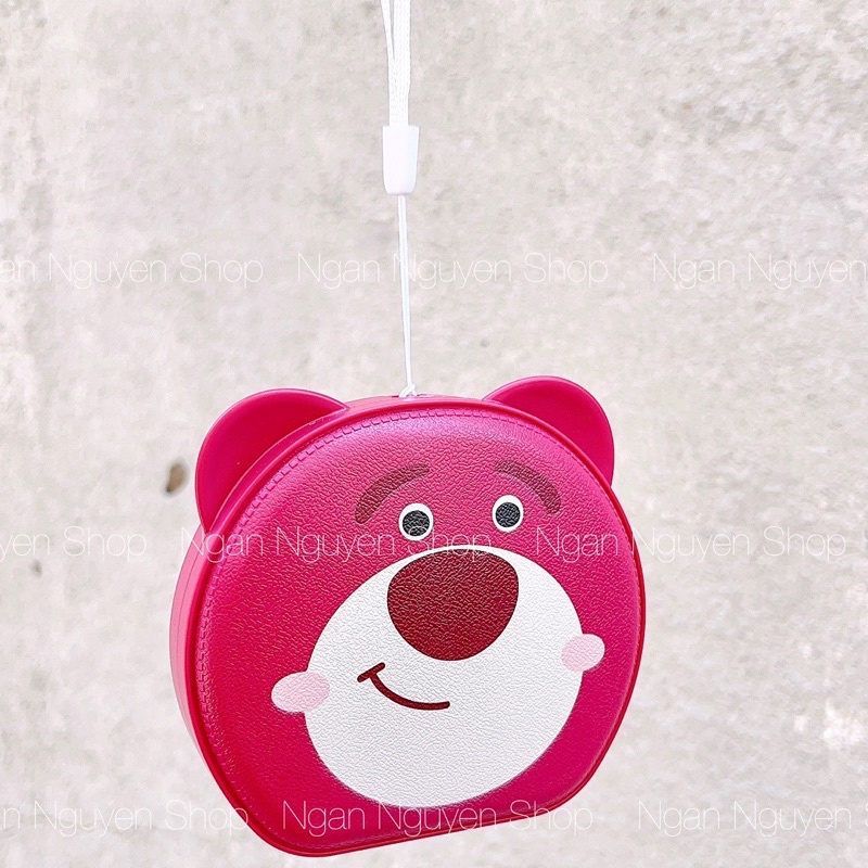 Sạc Dự Phòng Gấu Dâu Lotso Strawberry Toy Story 10000mAh - Hàng Có Sẵn HCM