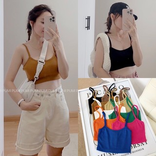 Áo 2s thun gân basasic và croptop nhiều màu freesize Pumi