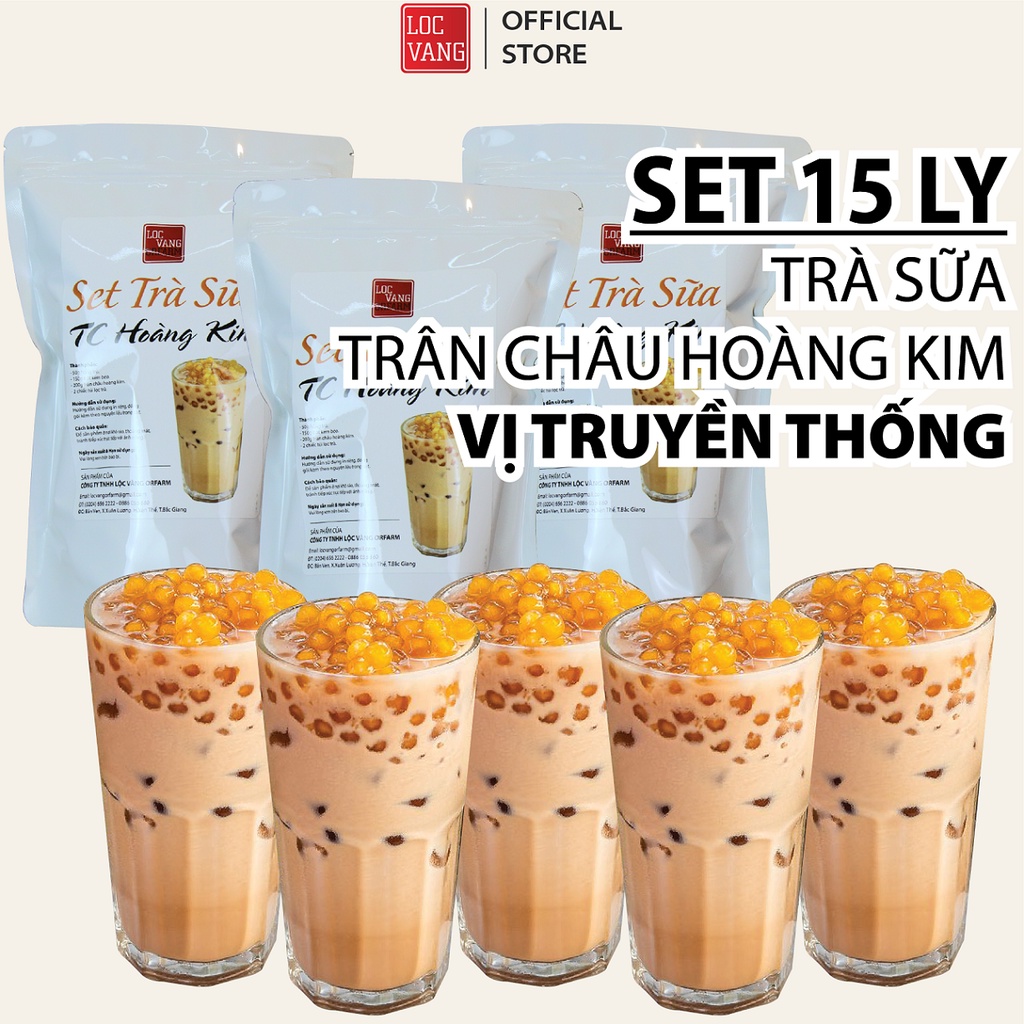 Trà Sữa Trân Châu Hoàng Kim Vị Truyền Thống SET 15 LY Nguyên Liệu ...