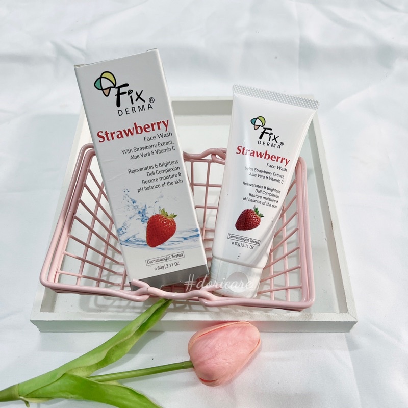 SỮA RỬA MẶT GIẢM MỤN, GIẢM NHỜN FIXDERMA STRAWBERRY FACE WASH 60G