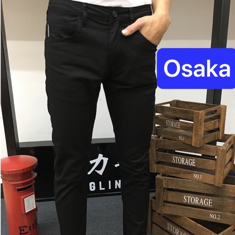 QUẦN JEAN NAM CHẤT BÒ ĐEN TRƠN SOÁI KA MẪU MỚI HOT TREND NHẬT BẢN HOT TREND 2023 db-20 - OSAKA FASHION