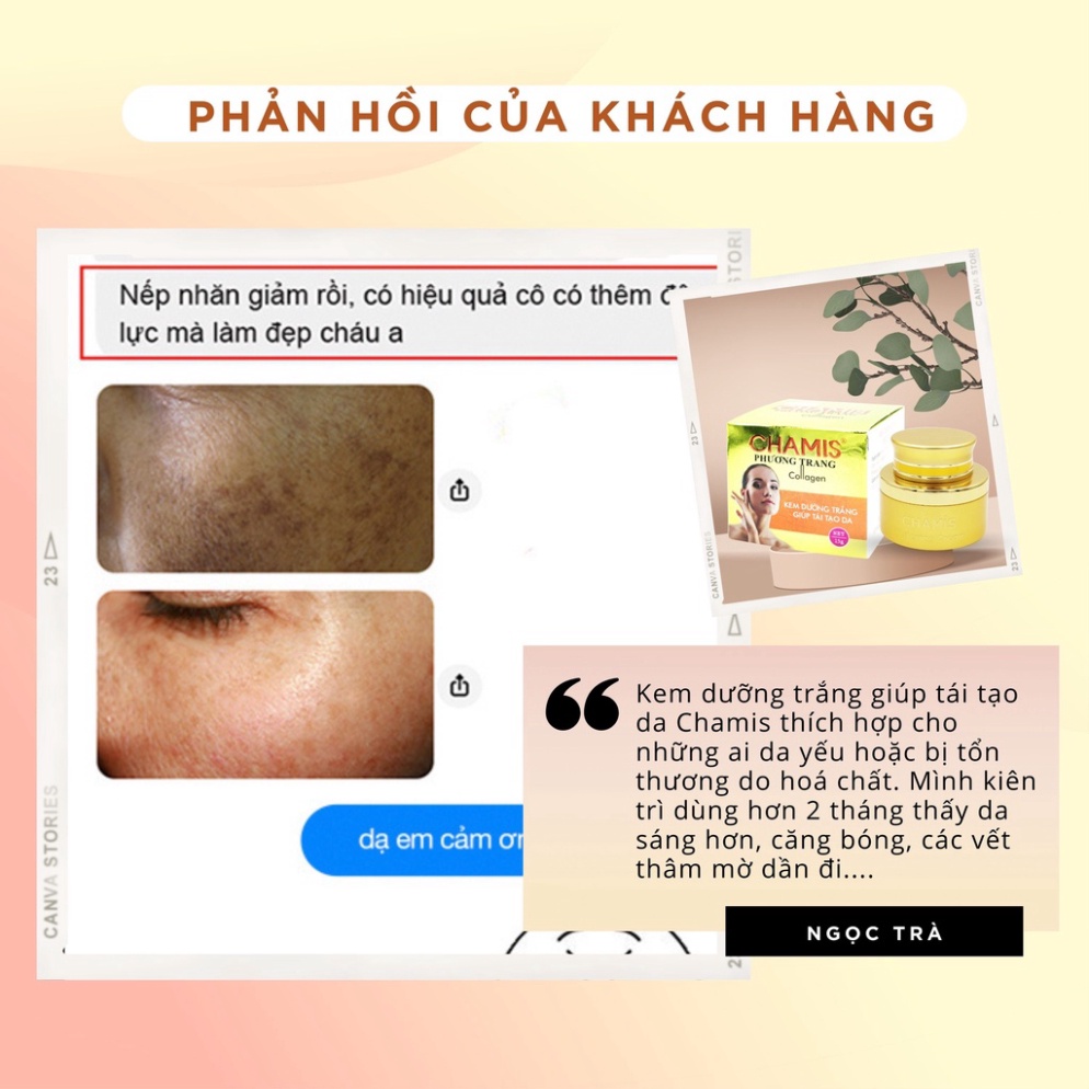Kem dưỡng trắng da CHAMIS collagen - tái tạo da, chiết xuất tự nhiên, lành tính cho da - 15g