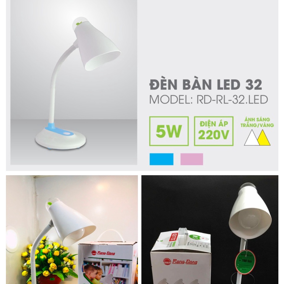 Đèn bàn Led chống cận 5W Rạng Đông - Model: RD-RL-32 5W