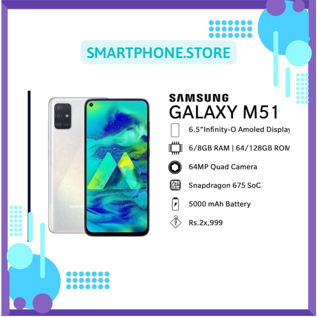 Điện thoại SAMSUNG GALAXY M51 - HÀNG chính hãng Nguyên SEAL FULLBOX bảo hành 12 tháng trên Toàn quốc Hà