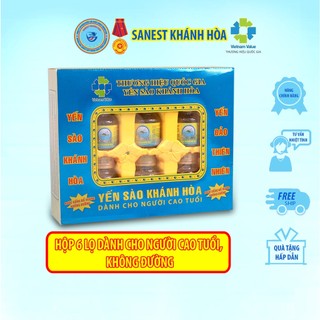 [Hộp quà tặng 6 lọ không đường] Nước Yến Sào Sanest Người Cao Tuổi - Lọ 70ml