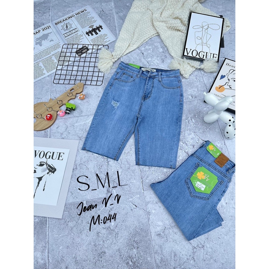 Quần Jeans Ngố Lưng Cao