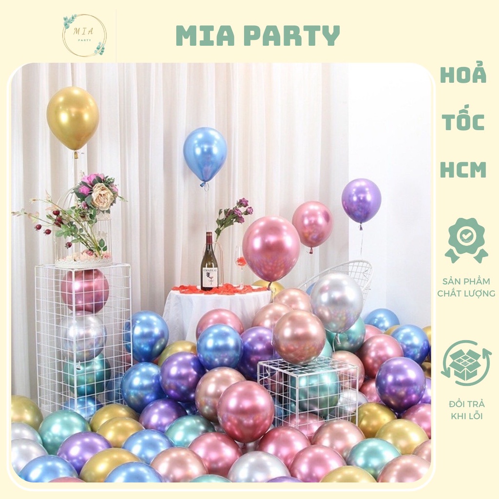 Set 10 bong bóng siêu nhũ được chọn màu 10inch (25cm) trang trí sinh nhật, sự kiện, tiệc tùng