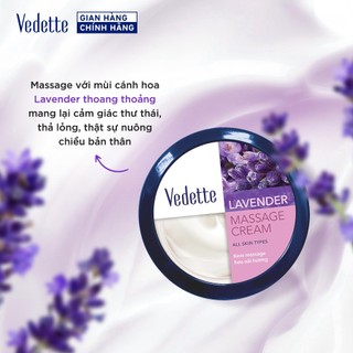 Kem massage mặt và body Lavender Vedette 145ml giúp mềm mại và ẩm mượt da, thư giãn như ở spa.
