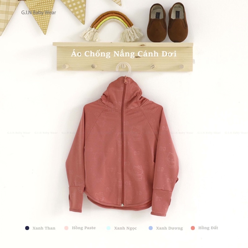 Áo chống nắng cho bé gái, GIN Kids Store, Áo khoác nắng chất liệu thông hơi chống tia chống tia UV cho bé trai, bé gái