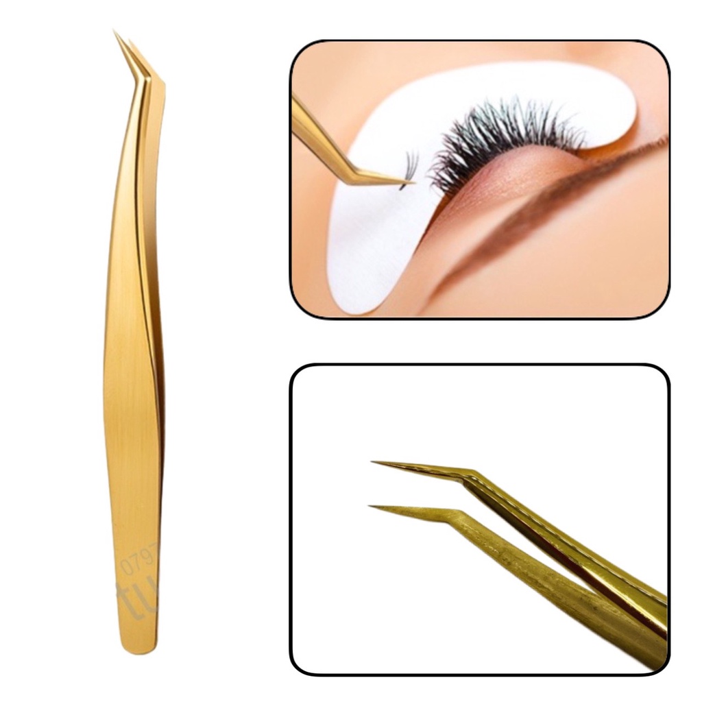 Nhíp nối mi cong 45 độ, nhíp gắp classic