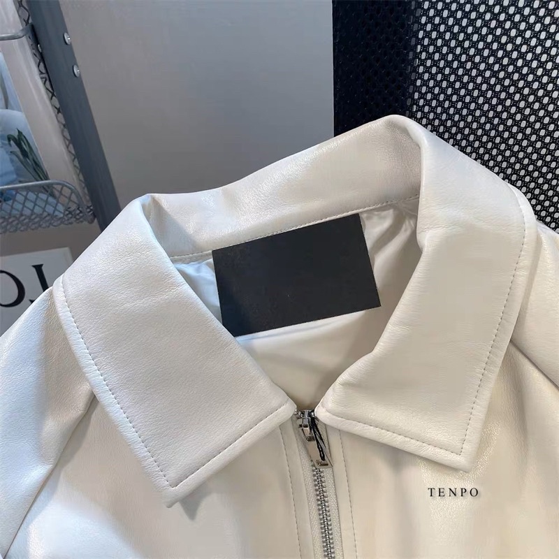 Áo khoác da nam TENPO viền xanh