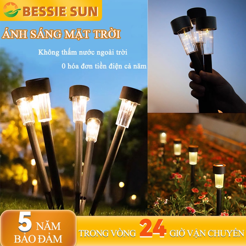 【Vận Chuyển Từ Việt Nam】Bessie Sun Đèn Led Trang Trí Sân Vườn Năng Lượng Mặt Trời Tự Động - Bảo Hành 5 Năm - Chất Liệu Cao Cấp Chống Thấm Nước Ip65.