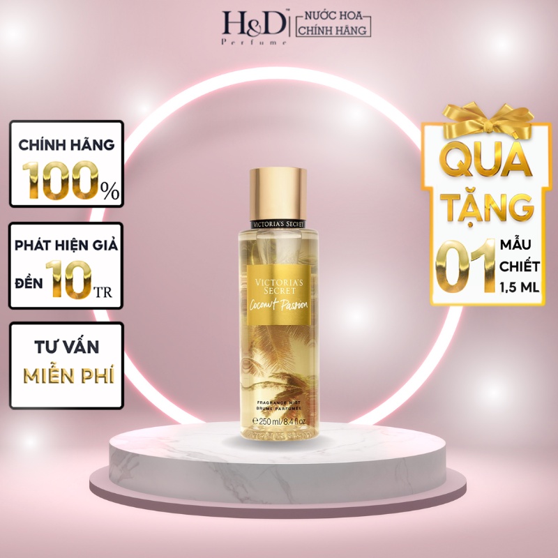 Xịt thơm toàn thân Body mist Victoria's Secret Coconut Passion dịu ngọt 75ml/250ml