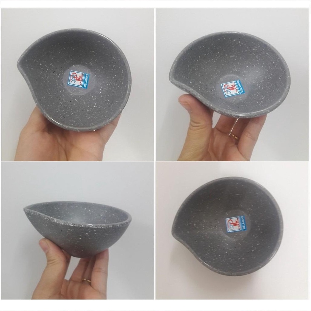 Chén đựng gia vị, nước chấm nhựa melamine nhám xám nhiều Size