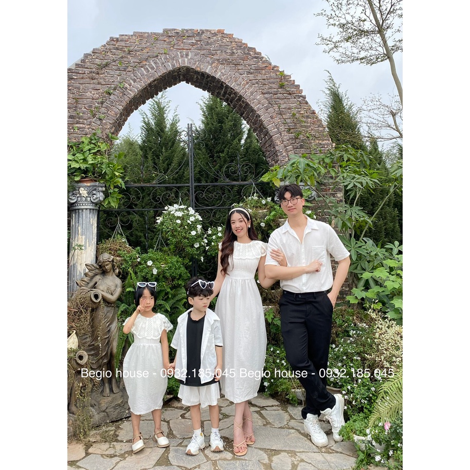 set gia đình dự tiệc tone trắng cực sang trọng