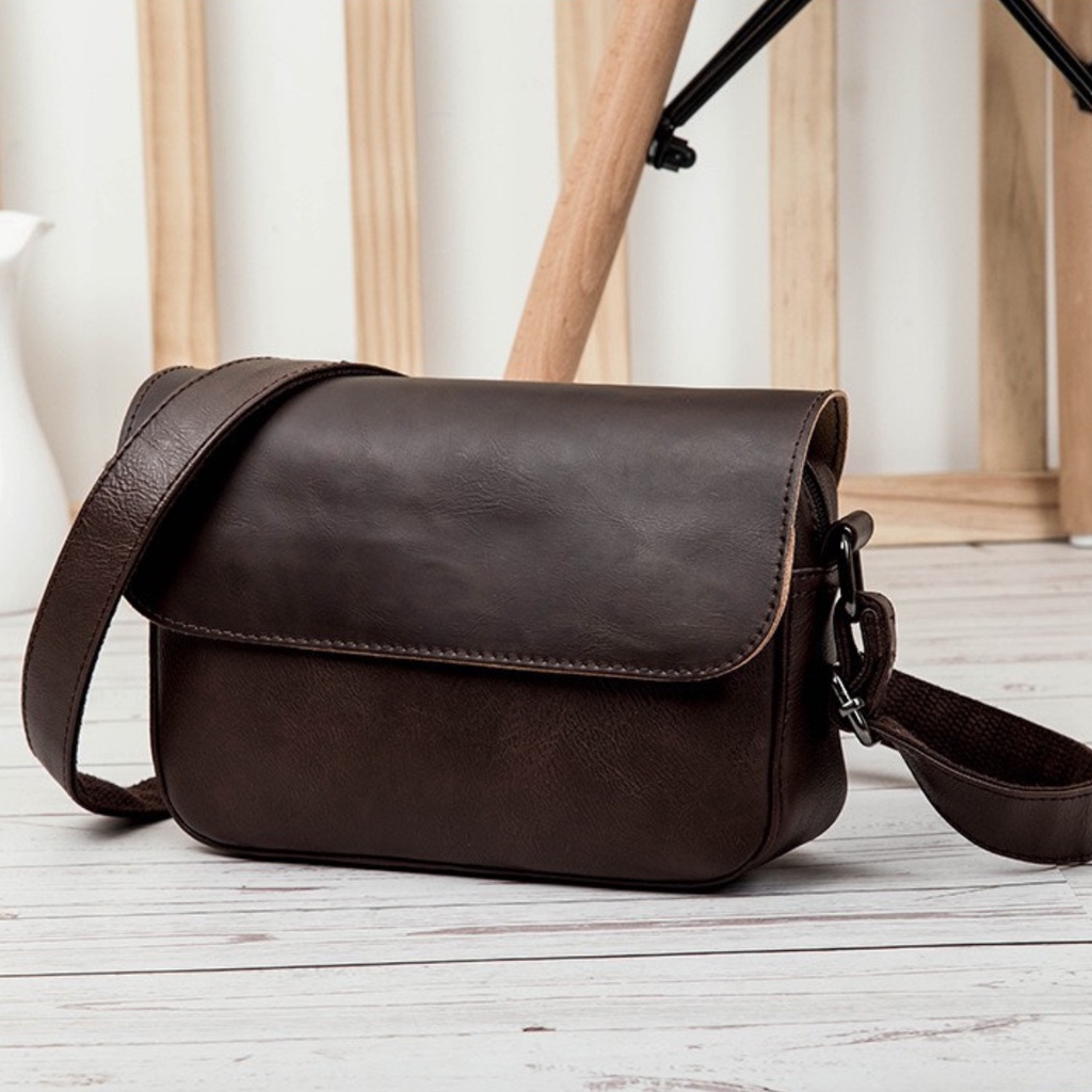 Túi Đeo Chéo Nam Da Bò Cao Câp BASIC, Trẻ Trung, Hiện Đại